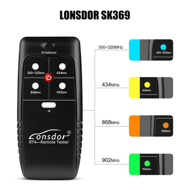 Lonsdor Auto Car Remoter test frequenza 868mhz 433mhz 902mhz 315mhz chiave telecomando Tester Lonsdor RT4 IR/FR