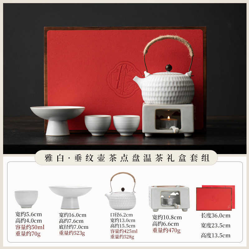 Primer Encuentro - Mini Set Té Cálido - Blanco Elegante (Caja de Regalo Roja)
