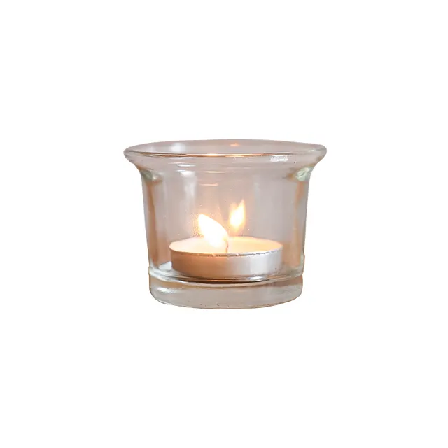 Candelabro de cristal barato al por mayor, mini candelabro personalizado, candelabros a prueba de viento para contenedor de velas perfumadas