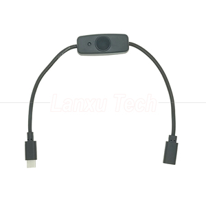 USB Type C Male to Female on off Silicon Cap Switch Extension Cable for <strong>Raspberry</strong> <strong>Pi</strong> Lamp Fan - Product Image 1