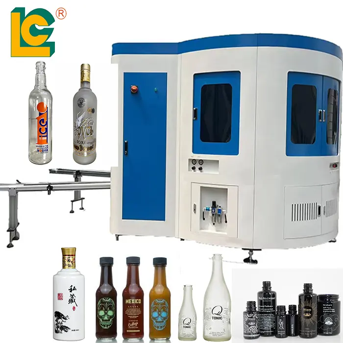 Marca LC, botella de plástico multifunción, botella de vidrio, máquina automática de serigrafía, máquina automática de estampado en caliente