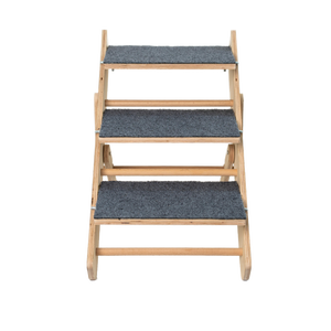 Portable 3-Level Foldable Wooden Pet Stairs Non-slip Adjustable Ladder for Dogs Cats Cat <strong>Trees</strong> &amp; Scratcher <strong>Product</strong> Category - Product Image 3
