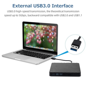 USB3.0外置光驱DVD刻录机光盘播放器支持一键录制宽应用黑色 - Product Image 3