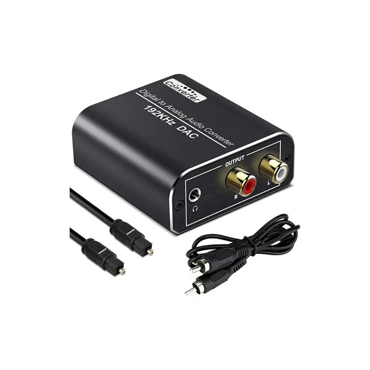 Optischer koaxialer Digital-Analog-Audio-Wandler 192 kHz DAC Digital SPDIF Toslink zu Analog Stereo Audio L/R Adapter