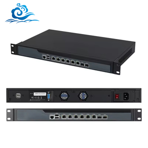 Mini PC Celeron 3865U 1u Barebone Pc 6 Gigabit LAN Card 2 SFP Firewall <strong>Networking</strong> Server Black Soft Pfsense Router with Fan - Product Image 1