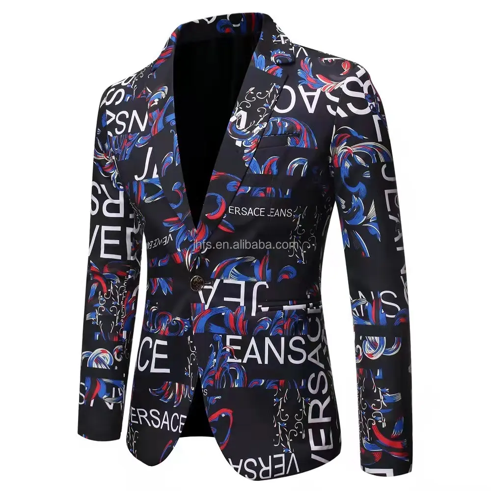 J & H 2022 yüksek kaliteli mektup grafiti erkek ceket tek düğme artı boyutu takım elbise ve blazer streetwear moda mont