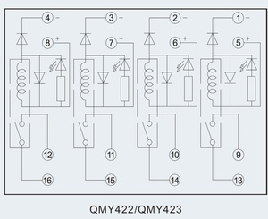 QMY422入力/出力4チャンネル24V制御出力250V5A端子リレーモジュール (ソケットおよびLED付き) APN3124 - Product Image 5