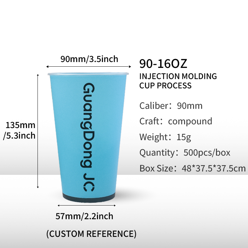 90-500 vasos moldeados por inyección - etiqueta interior de película compuesta