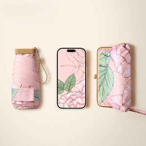 Dayanıklı, rahat, UV dayanıklı ve lüks bir çanta ile donatılmış Mini katlanabilir şemsiye bayanlar için mükemmel - Product Image 1