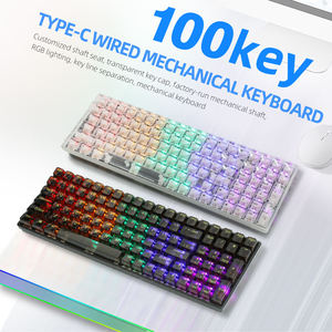 CSX Hot Sales 100 <strong>Keys</strong> Mechanical <strong>Keyboard</strong> Wired RGB <strong>Light</strong> Backlit LED PC <strong>Computer</strong> Gamer Gaming Transparent <strong>Keyboard</strong> - Product Image 2