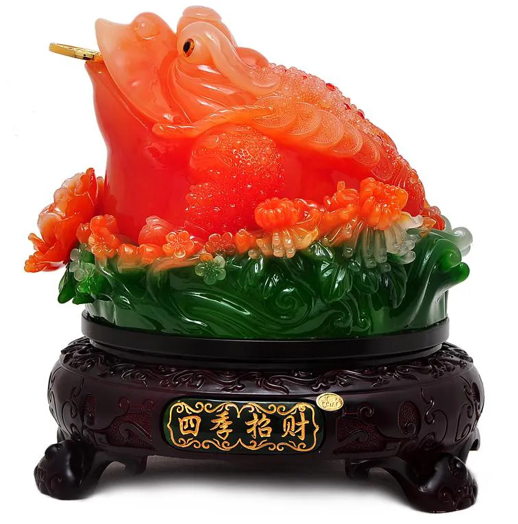 Feng Shui servet kurbağa sikke, yeşim renk para kurbağa
