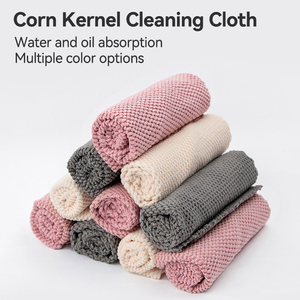 Ultra ince Fiber mikrofiber üç renkli mısır çekirdek temizlik bezi mutfak çok fonksiyonlu ev tembel havlu - Product Image 2
