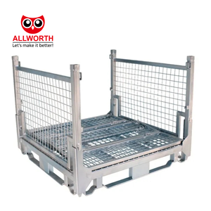 Múltiples tamaños de acero apilable logística con contenedor de malla de alambre galvanizado - Product Image 4