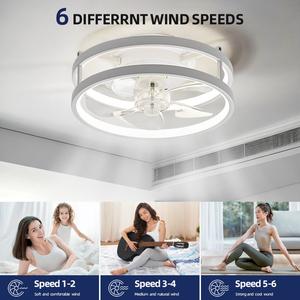Modern <strong>Small</strong> Low Noise Bedroom Chandelier <strong>Ceiling</strong> <strong>Fan</strong> 6-Speed Remote Control Smart Round Led <strong>Ceiling</strong> <strong>Fan</strong> With Light - Product Image 2