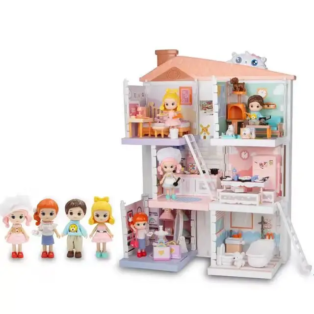 TOMBO TOYS Pretend Play Girl Spielzeug Möbel Mädchen Puppenhaus Miniaturen Zubehör Set Puppen Beauty Mini Doll House