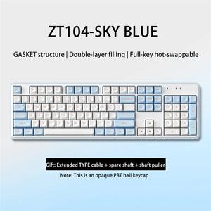 ZT104垫片结构机械Kevboard 104键键盘类型-C USB支持热插拔发光二极管背光游戏键盘 - Product Image 2