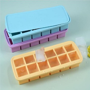 Không tràn Silicone <span class=keywords><strong>Ice</strong></span> Cube <span class=keywords><strong>Tray</strong></span> với Nắp tháo rời để dễ dàng lưu trữ và làm sạch - Product Image 1