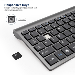 Combinación de teclado y ratón para juegos silenciosos normales multimedia inalámbricos USB personalizados de fábrica a la venta - Product Image 6