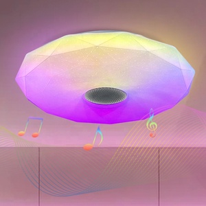 現代的な36WLEDミュージックランプホームリビングルームホテル用のアプリと音声コントロールを備えたモダンなRGB調光可能シーリングライト - Product Image 1