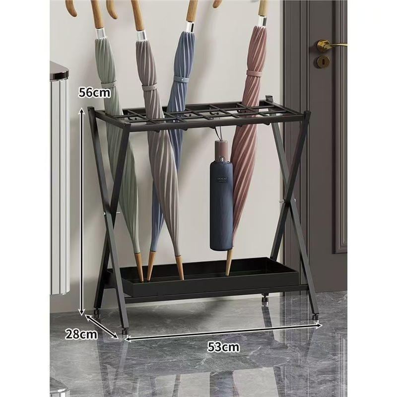 ที่แขวนร่มสีดำแบบ 10 ตะขอ 18 ช่อง