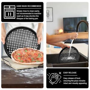 Không dính đục lỗ nướng bánh <span class=keywords><strong>pizza</strong></span> <span class=keywords><strong>Pan</strong></span> khay thép carbon Tấm nướng bánh <span class=keywords><strong>pizza</strong></span> không dính <span class=keywords><strong>Pan</strong></span> cho lò - Product Image 3