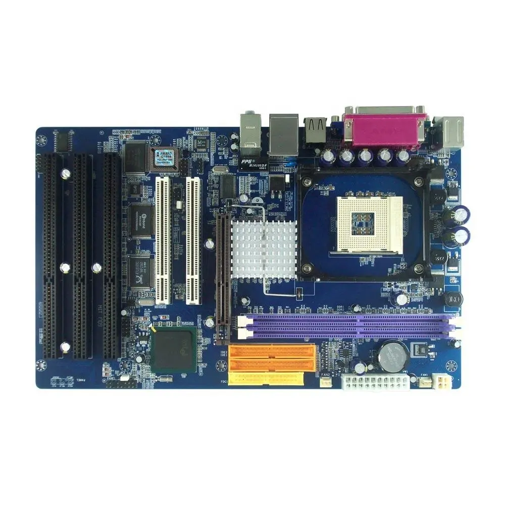 2023Hot Sale Socket 478 ddr400 motherboard with 3 ISA slots running winxp win98 dos 6.22 linux system model P4SCA