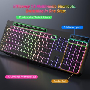 2.4G Full Size Ergonomic <strong>Keyboard</strong> Slim RGB <strong>Mouse</strong> Silent Wireless <strong>Keyboard</strong> and <strong>Mouse</strong> Combo With Backlit for Windows/MAC PC Laptop - Product Image 6