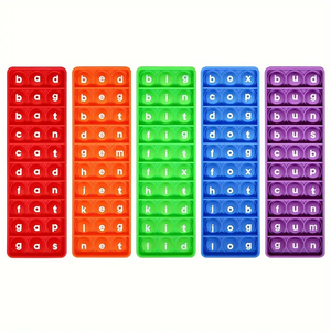 Giochi di parole Pop CVC, fonetica gioco di lettura scrittura cancellabile schede Flash Pop Fidget giocattoli, impara a leggere le risorse didattiche - Product Image 2