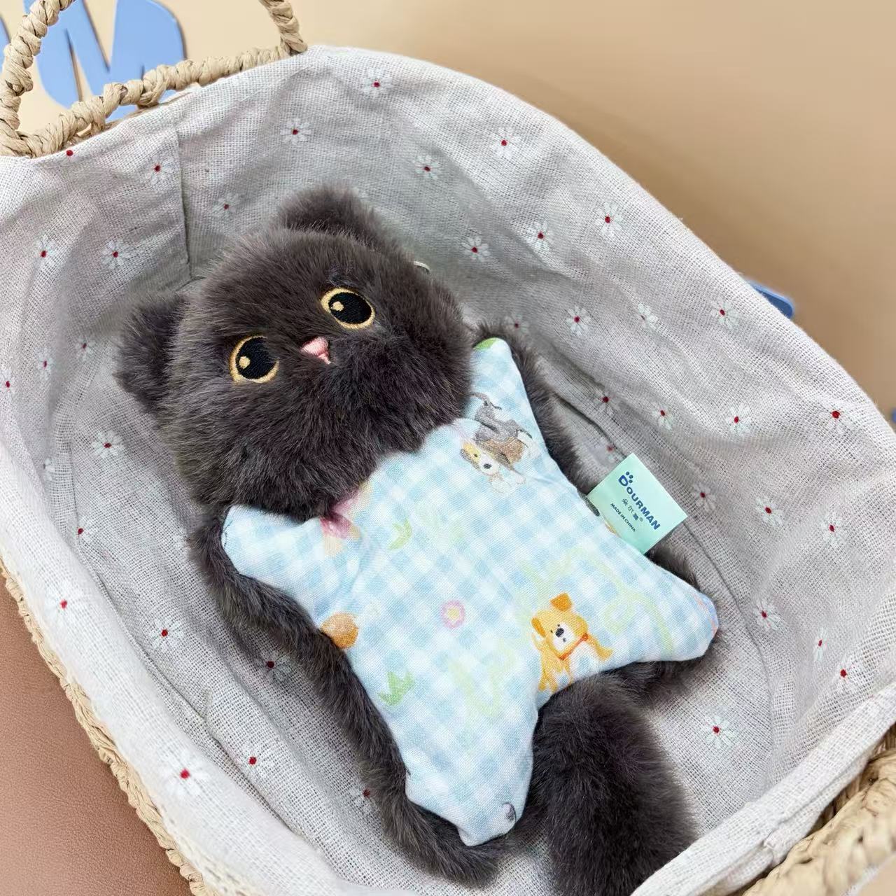 Puf gato pequeño gris