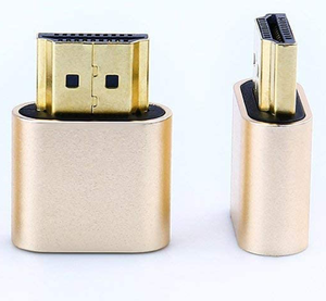 Adaptador emulador de pantalla Virtual <span class=keywords><strong>VGA</strong></span> HD MI 4K, Compatible con DDC Edid 1080P, para tarjeta de vídeo dorada/negra - Product Image 1