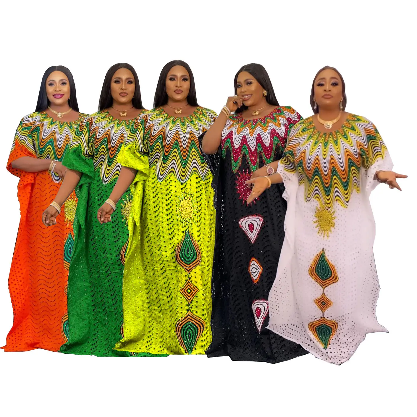 Vestido de algodón puro africano para mujer, ropa femenina de algodón puro, de alta calidad, informal, de talla grande, 2022