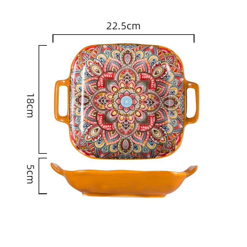 Assiette carrée de 9 pouces