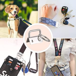 25mm 32mm <span class=keywords><strong>1</strong></span> אינץ 25mm צבעוני מתכת מפתח Fob חומרה Keychain עם מפתח טבעת להכנת Wristlet שרוך מפתח שרשרות ערכה