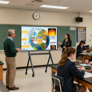 Hushida 65/75/85/86/98/110 inch LCD hiển thị bảng thông minh giá kỹ thuật số bảng trắng thiết bị giáo dục bảng tương tác - Product Image 1