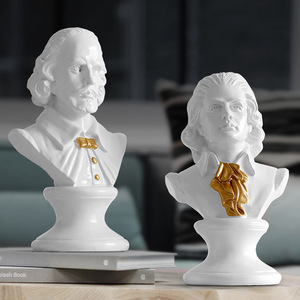 Customized Celebrity <strong>Shakespeare</strong> Mozart Bust Resin Craft Statue Home Office Decoration Summer Vacation Ornament - Product Image 3