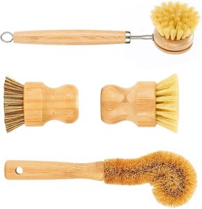 Công Đoàn Sợi Tự Nhiên Chà Bàn Chải Làm Sạch Kit 3 Gói Mini Món Ăn Bàn Chải Với Tre Vòng Bền Cọ Nồi Chà Sàn Bằng Gỗ Chất Liệu - Product Image 6