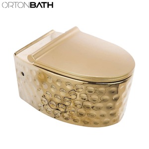 ORTONBATH Space Saving Gold <strong>Net</strong> Rimless Collision Smart Round Rectangular Square Wall Hung Mounted <strong>Wc</strong> Chinese Bathroom Toilet Wi - Product Image 6