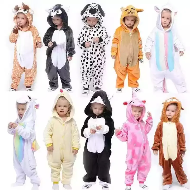 Kigurumi pigiama per bambini pigiama unicorno per bambini coperta con animali cartoni animati Costume inverno ragazzo ragazza licore One Sie