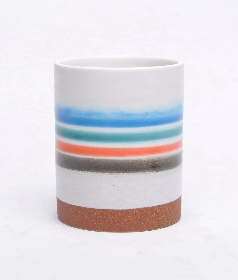 Custom wholesale hand painted bamboo lid empty ceramic candle jar for luxury home decoration
