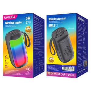 Büyük promosyon KAKUSIGA 2 inç 1.5W taşınabilir açık kablosuz küçük hoparlör renkli LED ışık BT5.0 kablosuz hoparlör - Product Image 6