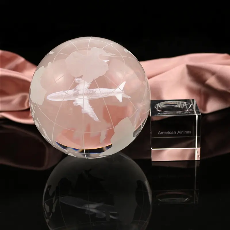 Хрустальный шар для лазерной резки с гравировальной плоскостью внутри для авиационных подарков/хрустальный шар с подставкой стеклянная сфера для украшения