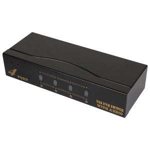 VCOM内置虚拟显示器VGA KVM交换机，带USB集线器音频麦克风自动扫描4台电脑监控 - Product Image 2