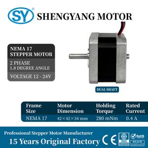 Motore <span class=keywords><strong>Stepper</strong></span> a doppio albero Nema 17 bipolare 280mNm 0.4A 4 fili 42x42x34mm - Product Image 5