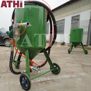 ポータブルサンドブラストマシンブラストポット300L600lbs、フルアクセサリーブラストホースとノズル付き - Product Image 1