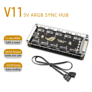 ホット販売ゲーミングコンピューター11ウェイコンピューターファンコントローラーシャーシファンハブARGBSYNC5V-3PINマルチインターフェイスArgbファンコントローラー - Product Image 2