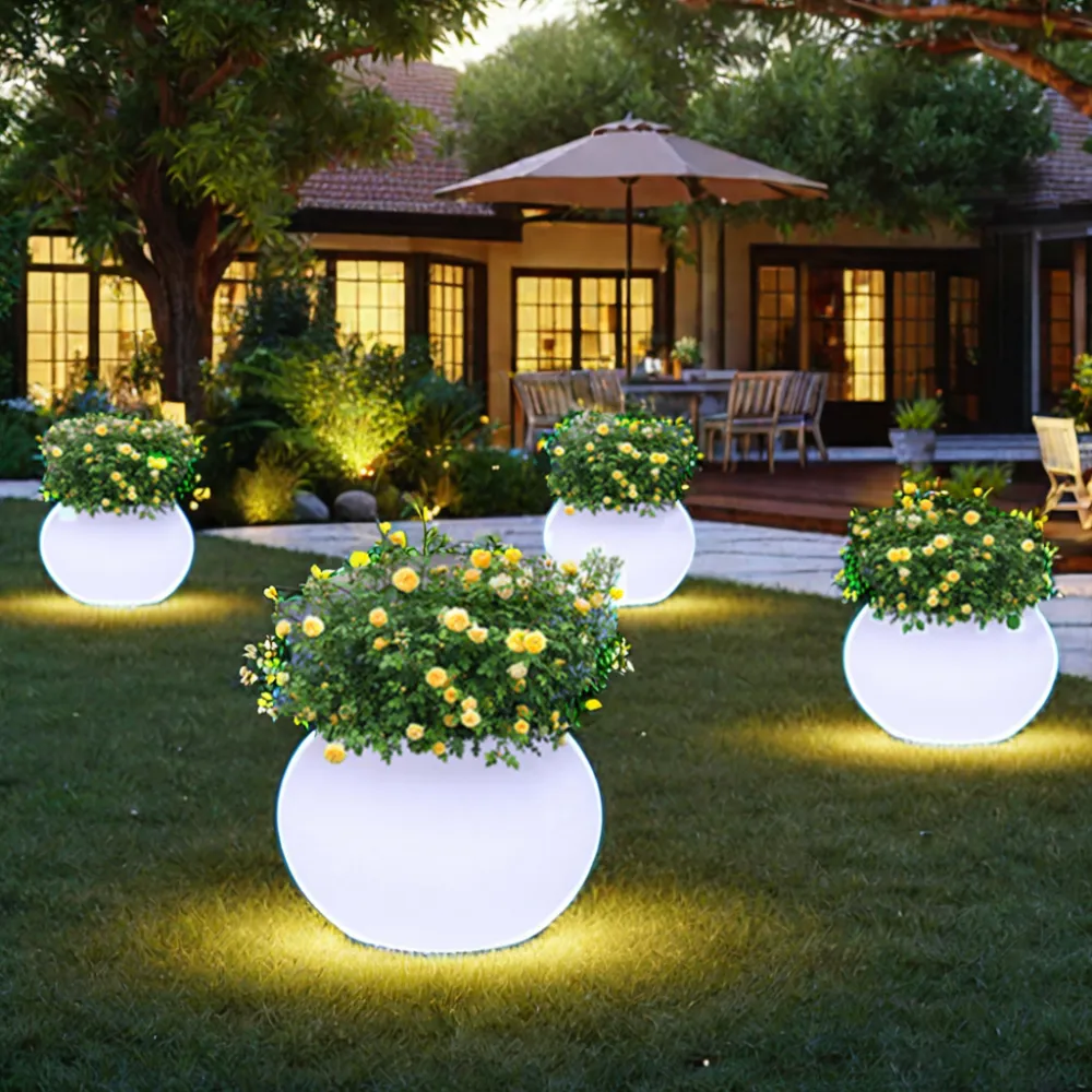 Lampadaire Style campagnard pour Vase Intérieur Extérieur Garden Party Télécommande intelligente LED Pot de fleur