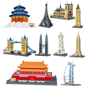 Posta Wange dünya mimarisi 5218 Tiananmen kare sarı vinç kulesi sokak görünümü modeli bulmaca monte yapı taşları oyuncak - Product Image 3