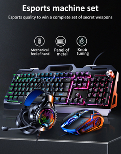 2025 recién llegados Teclado mecánico con luz RGB, ratón, combo de auriculares, escritorio con cable, teclado para juegos de 104 teclas para Pc, funda de ordenador