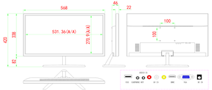 Monitor de ordenador de 24 pulgadas con resolución de salida, pantalla LED de 1920x1080 para oficina, 4K, compatible con salida de entrada de audio y vídeo