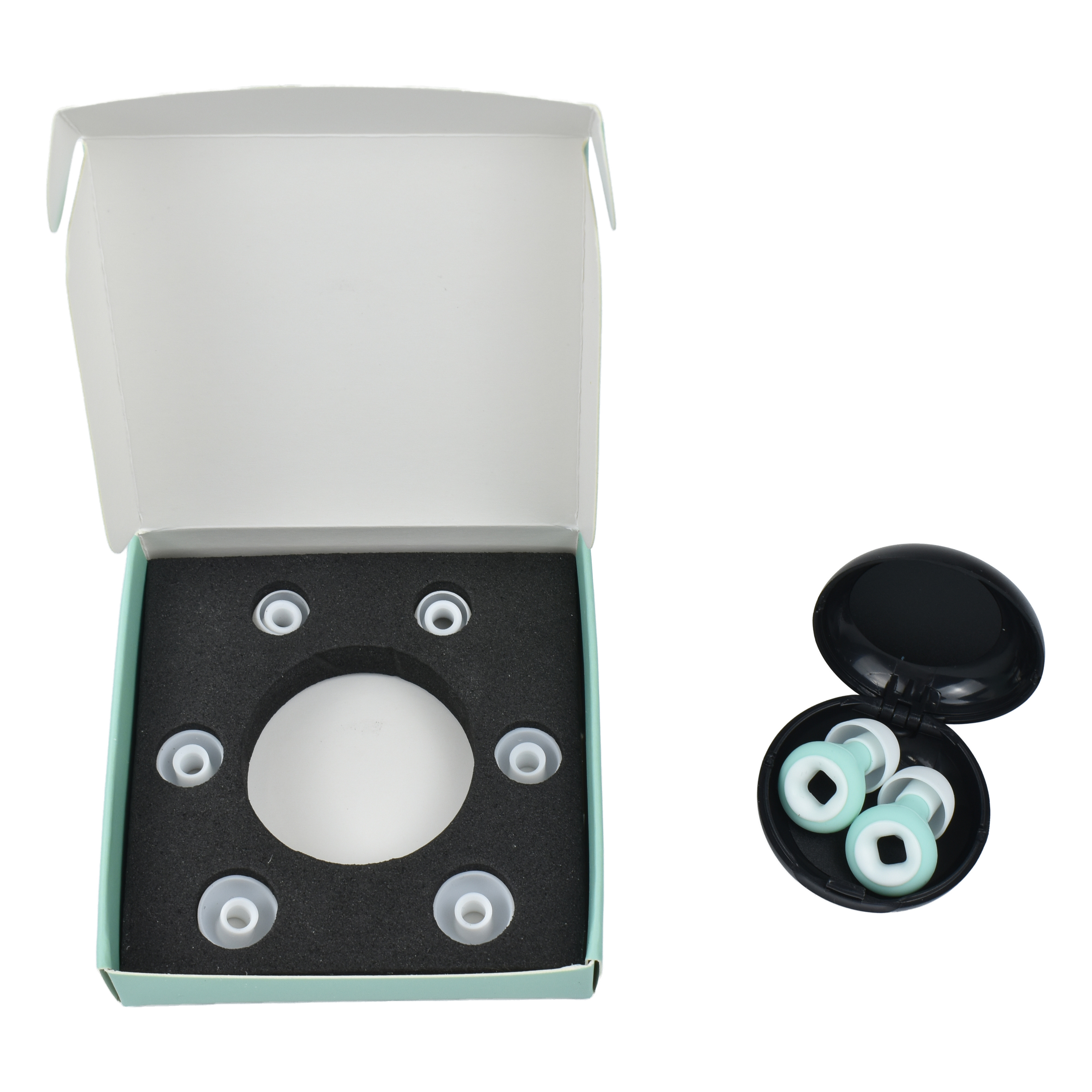 Pièce de cuivre de couleur verte blanche avec 3 paires d'embouts d'oreille